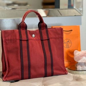 Hermes red tote, small- Red